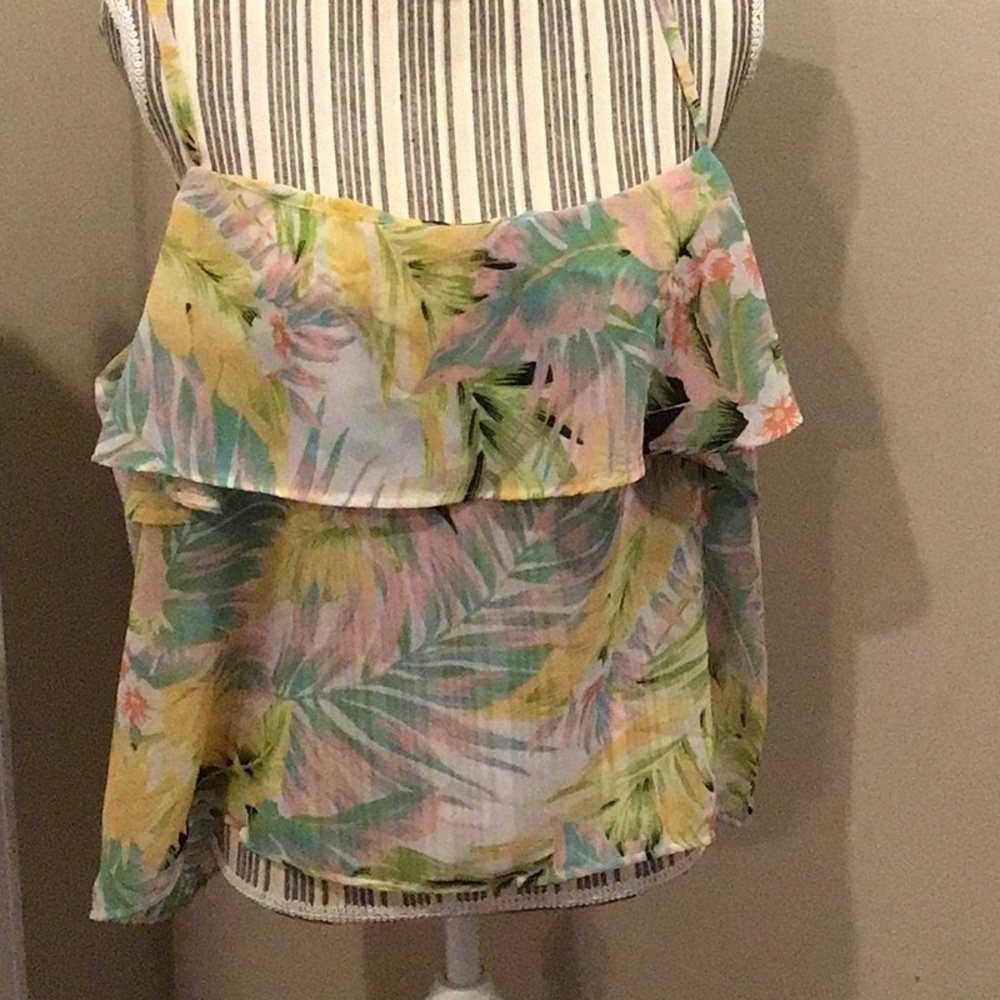 Brave Soul Cold Shoulder Floral Top Size 2X